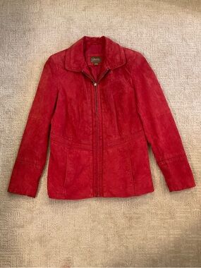 ♥️🌹 Vintage 90s/Y2K Jessica Women Suede Leather Jacket Red M Fits S/M EUC